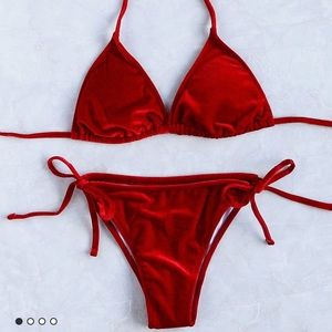 Crush red velvet 2 piece swim set